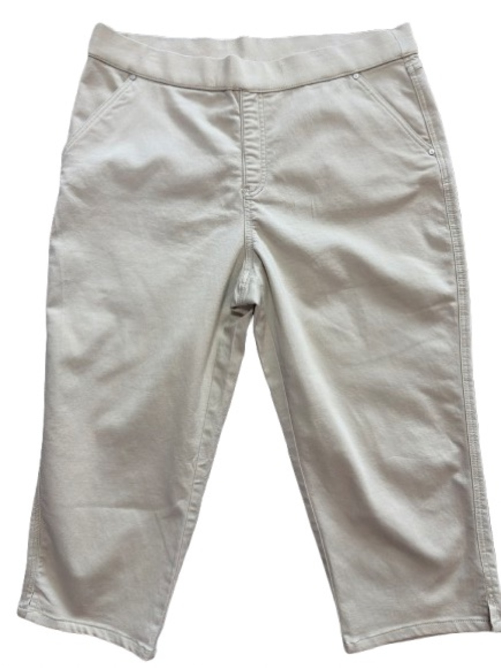 Khakis & Co Classic Apparel Tan Capri Pants - Pull On Comfort Waist Size 14